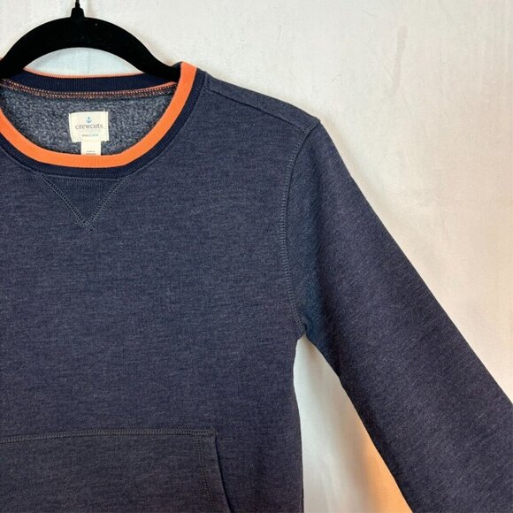 Crewcuts Navy Blue Orange Accent Collar Boys Sweatshirt Size Large 11-12 Classic - Picture 8 of 11